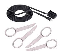 EVGATSAUTO Car 6000 CD Audio Female AUX Input Adapter Cable for Ford Focus Mondeo with Removal Tool Keys