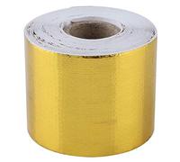 EVGATSAUTO Heat Shield Wrap,1 Roll Golden Car Aluminum Foil Adhesive gold heat Reflective Heat Shield Wrap gold Tape car Heat Reflective Backed Sheet(Gold 10M*5Cm)