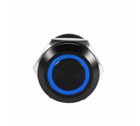 EVGATSAUTO LED Push Button,Car 12mm LED Light Momentary Push Button Switch Toggle Black Case 2A Red, green, blue, white (optional)(Blue)