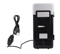 EVGATSAUTO Mini Fridge, DC 5V 10W Mini USB Office Mini Heating And Cooling Dual Use Portable Refrigerator (Black)
