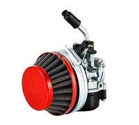 EVGATSAUTO Motorcycle Air Filter Stack Carburetor Carb Accessories Racing Carburetor Replacement for 2 Stroke Engine Motorized ATV (Red)