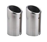 EVGATSAUTO Stainless Steel Car Exhaust Tail Pipe Muffler Tip Universal Fit for 325i 328i 2Pcs Silver Muffler Exhaust Pipe Kit Replacement