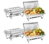 EVGTTI Chafing Dish Buffet Set, 9L, 4 Pack