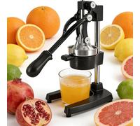 EVGTTI Manual Citrus Juicer Heavy Duty Hand Press for Orange | Cast iron hand press juicer with stainless steel strainer for pomegranate, orange, and lime. Ideal for kitchen use.