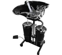 EVGTTI Portable Salon Basin,Mobil Deep Shampoo Sink with 2 Bucket and Electric Pump, Height Adjustable Tilt Angle, Shampoo Bowl Hair Washing for Barber Shop Elderly/Pregnant Woman