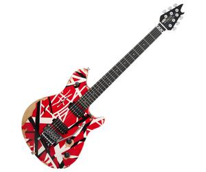 EVH Limited Edition Wolfgang Special Striped Series Red Black and White Aged