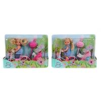 Evi doll on bicycle with trailer 1pc.mix