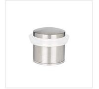 Evi Fittings I-202/28-B - Pack of 2 Door Stopps with Screw Base,Stainless Steel, White Rubber