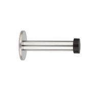 EVI Hardware | Wall Mounted Door Stop | 1.77¨x 3.54¨ | Adhesive | Stainless Steel | Satin Matte Finish | Black Natural Silicone Rubber | Mod. I-128 AD