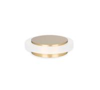 EVI Herrajes | Adhesive Brass Door Stop | Ø35x13mm | Gold Finish | White Natural Silicone Rubber | Minimalist Design | Mod. I-203X12-BLMT