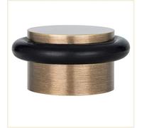 EVI Herrajes | Adhesive Door Stop | Ø28 x 20mm | Floor Mounted | Antique Brass Finish | Silicone Protection Rubber | I-103-CU