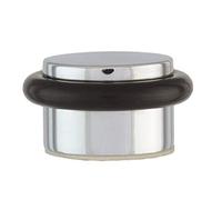 EVI Herrajes | Adhesive Door Stop | Ø28x20mm | Floor Mounted | Chrome Brass Finish | Silicone Protection Rubber | I-103-CR