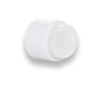 EVI Herrajes Adhesive Door Stop for Wall | 28 x 28 mm | White Rubber | Stainless Steel | White Lacquered | Includes Plug + Screw | Mod. I-198/28-TPM-NG