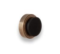 EVI Herrajes | Adhesive Door Stop for Wall/Handle | 24x14 mm | Aged Brass Finish | Includes Screw + Mounting Plug | Mod. 04020524TPMLCU