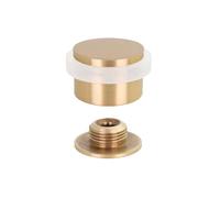 EVI Herrajes | Adhesive Door Stop with Threaded Base | Ø28x21mm | Solid Brass Matte Finish | White Rubber | Includes Screw | I-103/28-BDUAL-MT