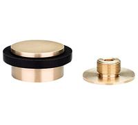 EVI Herrajes | Adhesive Floor Door Stop | Ø35x20mm | Solid Brass - Gold Finish | for Interior and Exterior | Includes Screw | 04020335X19DUALMT
