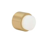 EVI Herrajes | Adhesive Wall Mounted Door Stop| 28 x 28 mm | White Rubber | Matte Finish Brass | High Adhesion | 100% Functional | Mod. I-198/28-BTPM-LMT