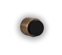 EVI Herrajes | Adhesive Wall Mounted Door Stop| Ø28x28 mm | Antique Brass Finish | 100% Functional | Mod. I-198/28-LCU