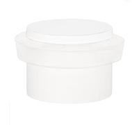 EVI Herrajes EVI-Herrajes, Self-Adhesive Door Stopper, Stainless Steel, White Lacquered, White Silicone, Ref I-163-B-BL