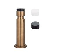 EVI HERRAJES Adjustable Brass Wall Door Stopper, Installation with Screw on Threaded Base (Brass Leather Aged)