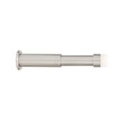 EVI HERRAJES Adjustable Brass Wall Door Stopper, Installation with Screw on Threaded Base (Stainless Steel - White Silicone)