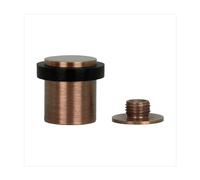 EVI Herrajes | Antique Brass Door Stop | Ø24x30mm | Floor Mounted | Silicone Protection | Includes Screw + Fastening Plug | Model I-18024X30-CBCU