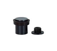 EVI Herrajes | Black Door Stop | Ø24x30mm | Floor Mounted | Black Lacquered Stainless Steel | Silicone Protection | Includes Screw + Fastening Plug | Model I-18124X30-NG