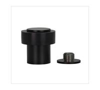 EVI Herrajes | Black Door Stop | Ø24x35mm | Floor Mounted | Black Lacquered Stainless Steel | Silicone Protection | Includes Screw + Fastening Plug | Model I-18124X35-NG