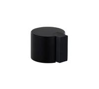 EVI Herrajes | Black Door Stop | Adhesive Installation | Ø24x20mm | Stainless Steel Body | Black Rubber Protection | Functional and Decorative | I-19324NG