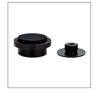 EVI Herrajes | Black Floor Doorstop | Ø35x20mm | Adhesive and/or Screwed