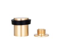 EVI Herrajes | Brass Door Stop | Ø20x25mm | Floor Mounted | Matte Finished Brass | Natural Silicone Protection | Includes Screw + Fastening Plug | Model I-180-CB