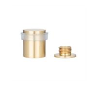 EVI Herrajes | Brass Door Stop | Ø20x25mm | Floor Mounted | Matte Finished Brass | Transparent Silicone Protection | Includes Screw + Fastening Plug | Model I-180-TCB