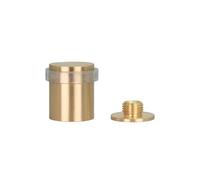 EVI Herrajes | Brass Door Stop | Ø24x30mm | Floor Mounted | Matte Finished Brass | Transparent Silicone Protection | Includes Screw + Fastening Plug | Model I-18024X30-TCB