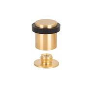 Door Stopper | 24 x 30 | Brass | Threaded Base | Includes Screw + Fixing Dowel | Mod. I-19124 x 30 | EVI Fittings (Matte Brass - Black Rubber)