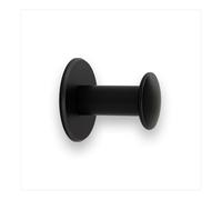 EVI Herrajes | Coat Hook | Stainless Steel-Black Lacquered Finish | for Hanging Clothes, Coats or Towels | Adhesive Towel Rail and/or Screw | 188DUALNG