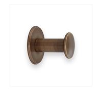 EVI Herrajes | Coat Hook | Wall Hanger Brass | Antique Leather Finish | for Hanging Clothes, Coats or Towels | Adhesive Towel Rail and/or Screw | 188DUALLCU