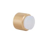 EVI Herrajes | Design Wall Door Stop - Diamond Knurling - 28x28 mm - Matt Satin Brass - Adhesive and Screw Mounting