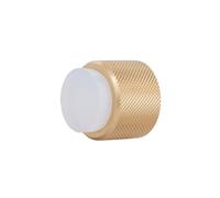 EVI Herrajes | Designer Wall Door Stop - Diamond Knurled - 28x28mm - Brass Finished Matte - Adhesive and Screw Fastening | I-040891