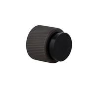 EVI Herrajes | Designer Wall Door Stop - Fluted Design - 28x28mm - Rustic Brass - Adhesive and Screw Mounting