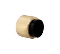 EVI Herrajes | Designer Wall Door Stop - Fluted Design - 28x28mm - Satin Matte, Black Rubber - Adhesive and Screw Mounting