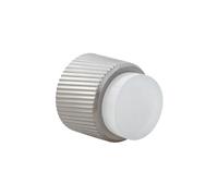 EVI Herrajes | Designer Wall Door Stop - Fluted Design - 28x28mm - Stainless Steel, White Rubber - Adhesive and Screw Mounting