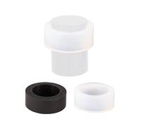 Evi Herrajes Door Stop | 24 x 35 mm | White Lacquered Stainless Steel | Threaded Base | Includes Screw + Mounting Plug + Black and White Protectors