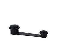 EVI Herrajes Door Stop, self-Adhesive or with Screw and Dowel, with Rotary knob, Useful Opening 70 mm Thickness, Black Lacquered Rubber, Stainless Steel, Model I-152