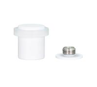 EVI Herrajes | Door Stop | Stainless Steel | 24 x 30 mm | Screwed Base | White Lacquered | Includes Screw + Mounting Plug | Mod. I-199/24X30-BCBBL