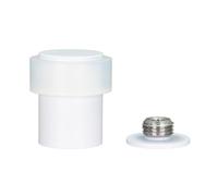 EVI Herrajes | Door Stop | Stainless Steel | 24 x 35 mm | Screwed Base | White Lacquered | Includes Screw + Mounting Plug | Mod. I-199/24X35-BCBBL