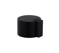 EVI Herrajes Door Stopper Floor Gluing, Diameter 28 x 20 mm, Stainless Steel Black Lacquered, Black Rubber, Very Good Adhesion, I-19328NG