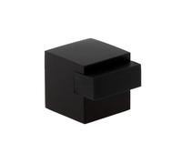 EVI Herrajes | Floor Door Stop - Square Design | 20x20 mm | Steel - Black Lacquered | Adhesive Mounting| I-197/20