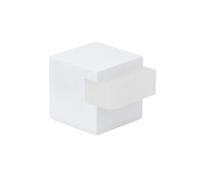 EVI Herrajes | Floor Door Stop - Square Design | 20x20 mm | Steel - White Lacquered | Adhesive Mounting| I-197/20