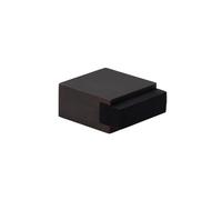 EVI Herrajes | Floor Door Stop - Square Design | 25x14 mm | Brass Rustic - Black Rubber | Adhesive Mounting| I-197/14