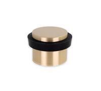 EVI Herrajes | Floor Mounting Door Stop | Ø24 x 22mm | Adhesive and Screw Fastening | Made of Brass | Silicone Protection Rubber | I-911-DUAL-LMT